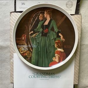 1984 Norman Rockwell Collectors Plate Grandma's Courting Dress, Edwin Knowles